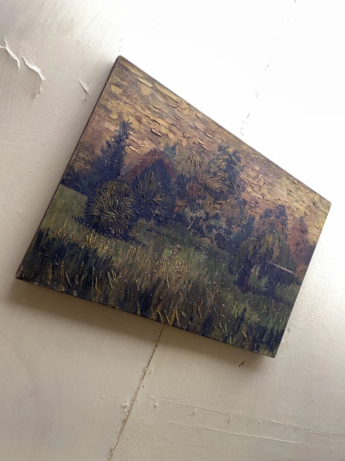 art-decoration-tableau-peinture-huile-toile-paysage-campagne-champ-d'après Van Gogh
