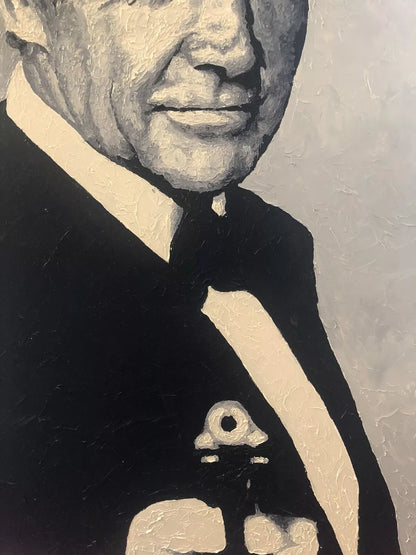 Tableau huile sur toile original noir et blanc Sean Connery as James Bond