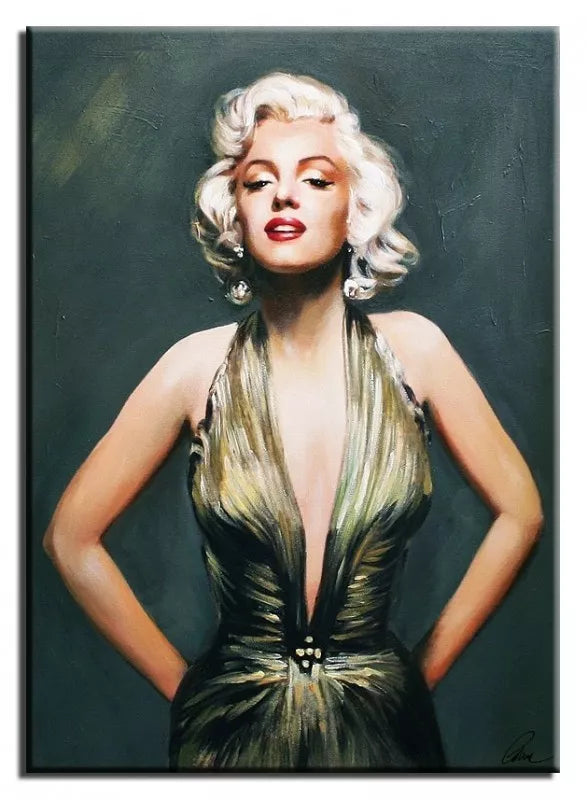 art-Portrait-feminin-star-hollywood-Marylin peinture huile sur toile