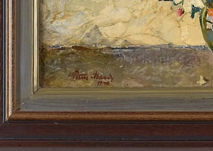 Tableau ancien original tableau signé P. Harvey daté 1946