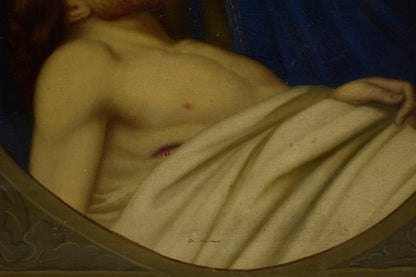 Vers 1850-1900, Tableau ancien "Pietà à la couronne d'épines", huile, 92 x 71,5 cm