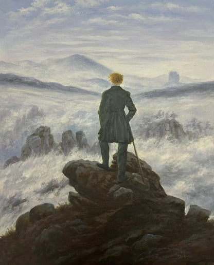 art-paysage-Le marcheur au-dessus de la mer de brouillard-peinture-huile-toile