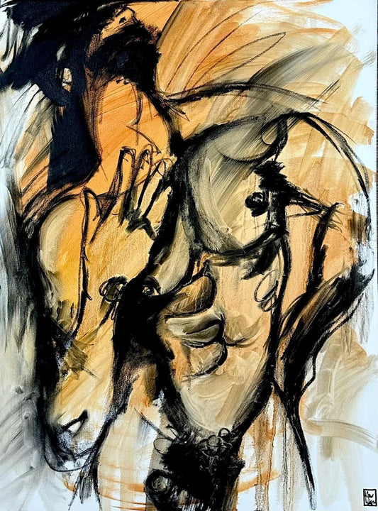 art-decoration-tableau-peinture-huile-toile-abstrait-portrait-masculin-male-homme-nu-