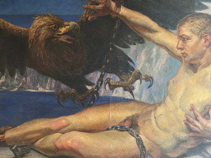art-decoration-tableau-peinture-huile-toile-Prométhée-mythologie 1941