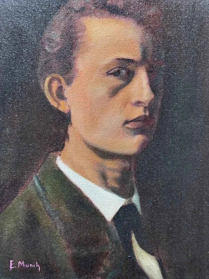 art peinture huile sur toile autoportrait Edvard Munc