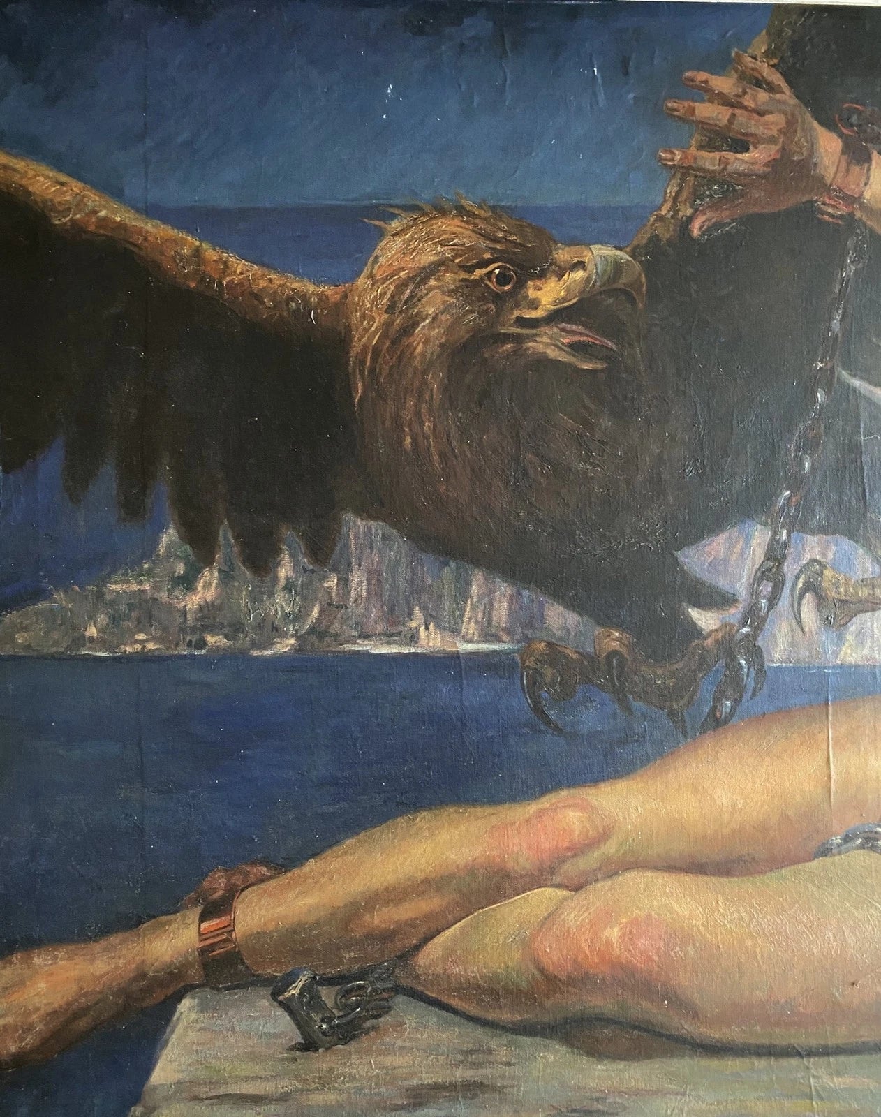 art-decoration-tableau-peinture-huile-toile-Prométhée-mythologie