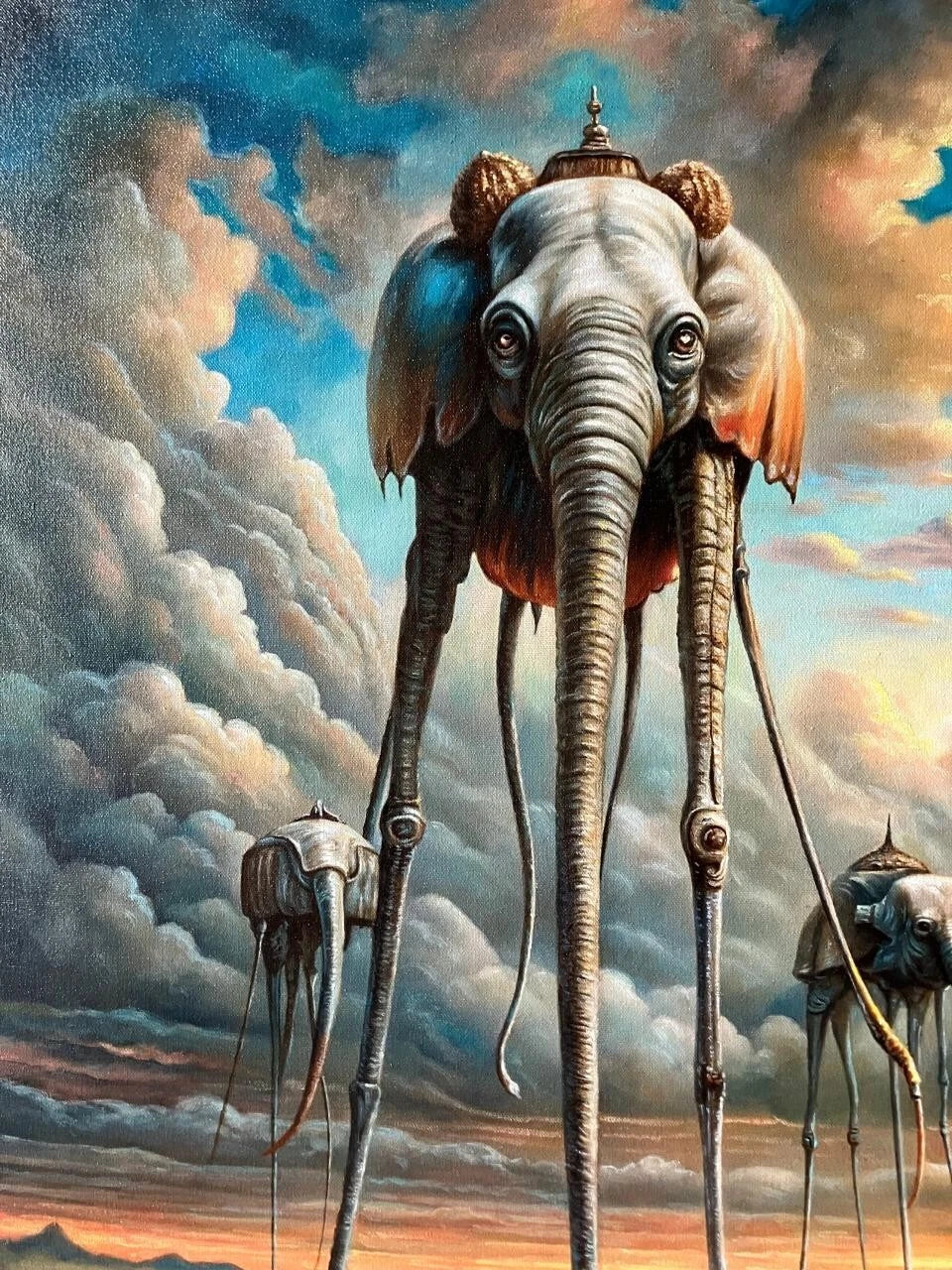 art-decoration-scene-elephant-surrealisme-peinture-huile-toile
