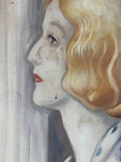 art-decoration-tableau-peinture-huile-toile-moderne-portrait-feminin-femme-profil