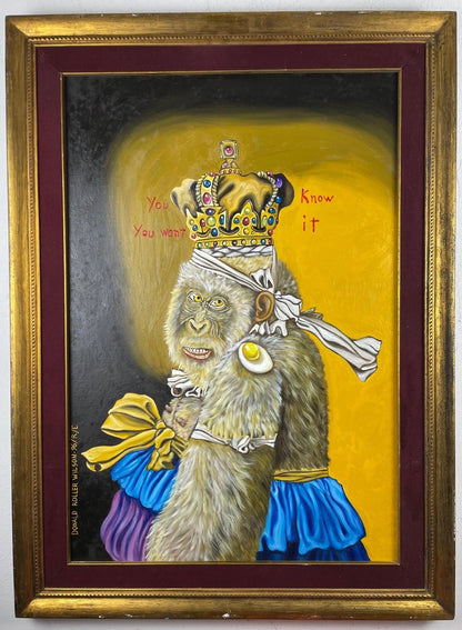 Tableau huile sur toile d'après Donald Roller Wilson- roi-singe
