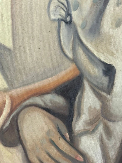 art-decoration-tableau-peinture-huile-toile-moderne-portrait-feminin-femme-profil