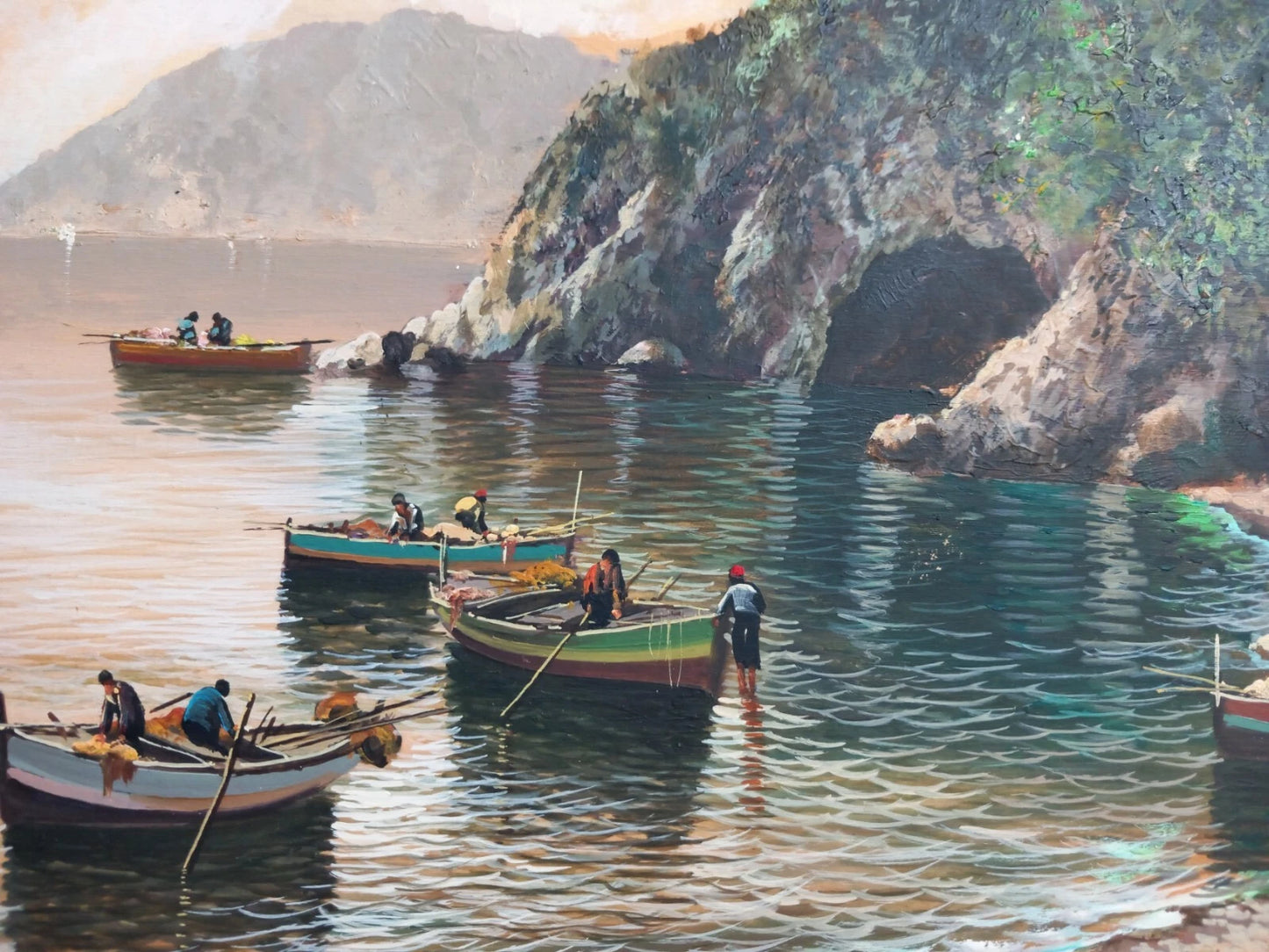 Peinture à l'huile sur panneau "marine" bateaux