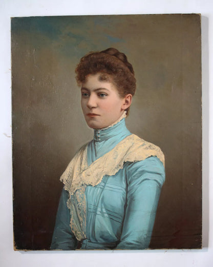 Portrait d'une jeune belle femme 19ème