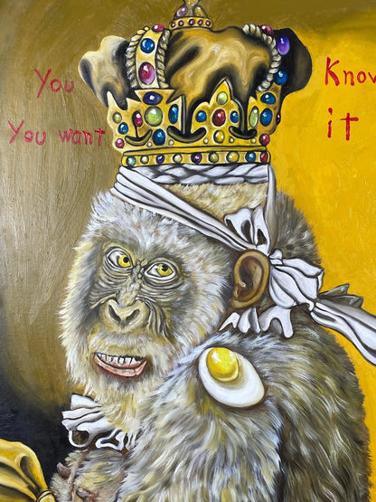 Tableau huile sur toile d'après Donald Roller Wilson- roi-singe