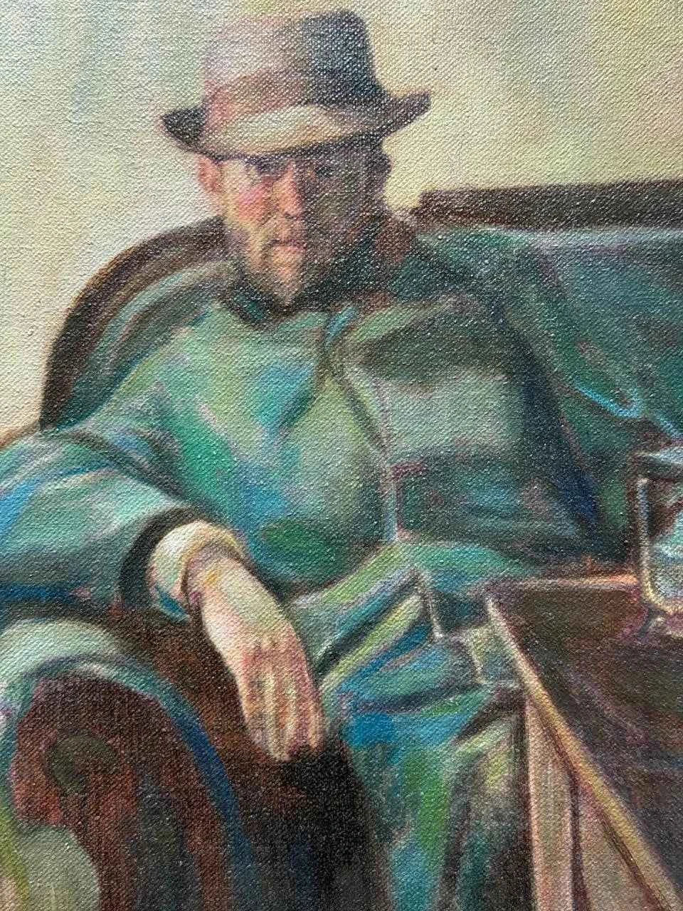 art peinture huile sur toile autoportrait Edvard Munch agé