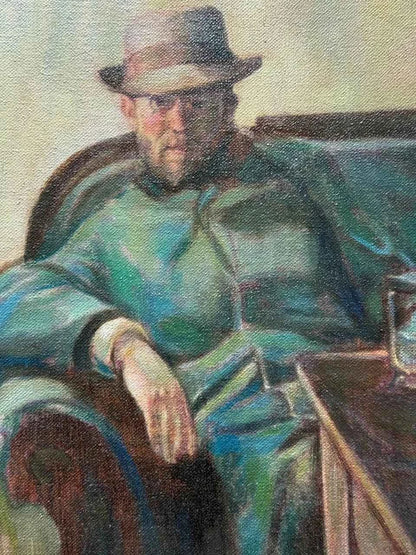 art peinture huile sur toile autoportrait Edvard Munch agé