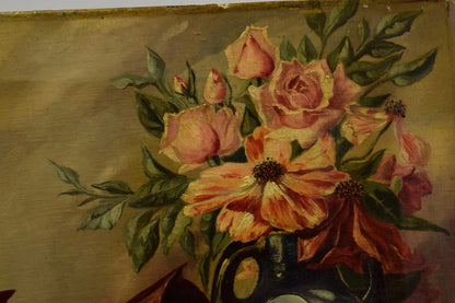 1908 Tableau ancien nature morte, huile, signé et daté, 85 x 72,5 cm