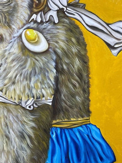 Tableau huile sur toile d'après Donald Roller Wilson- roi-singe