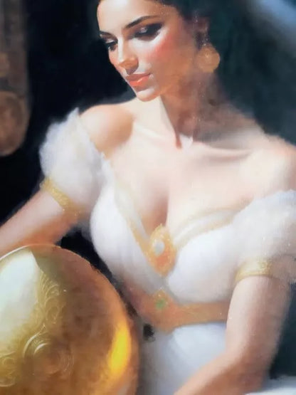 art-decoration-erotique-tableau-peinture-huile-toile-femme-denudée-espagnole