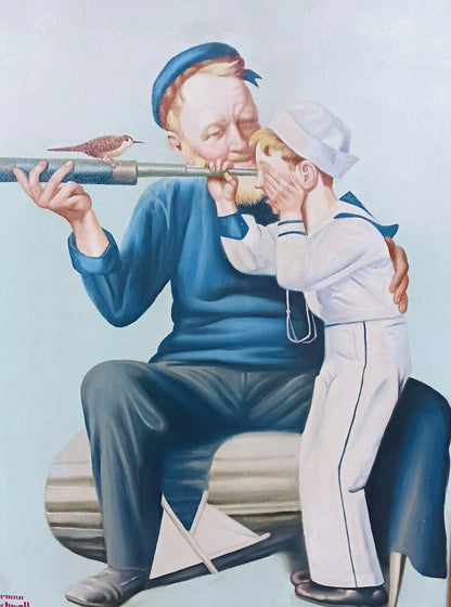 art-decoration-tableau-peinture-huile-toile-scene-genre-personnages-mousse