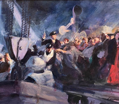 art-decoration-tableau-peinture-huile-toile-scene-dramatique-paquebeau-titanic