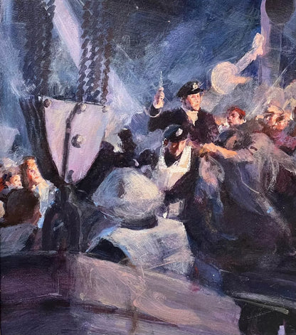 art-decoration-tableau-peinture-huile-toile-scene-dramatique-paquebeau-titanic