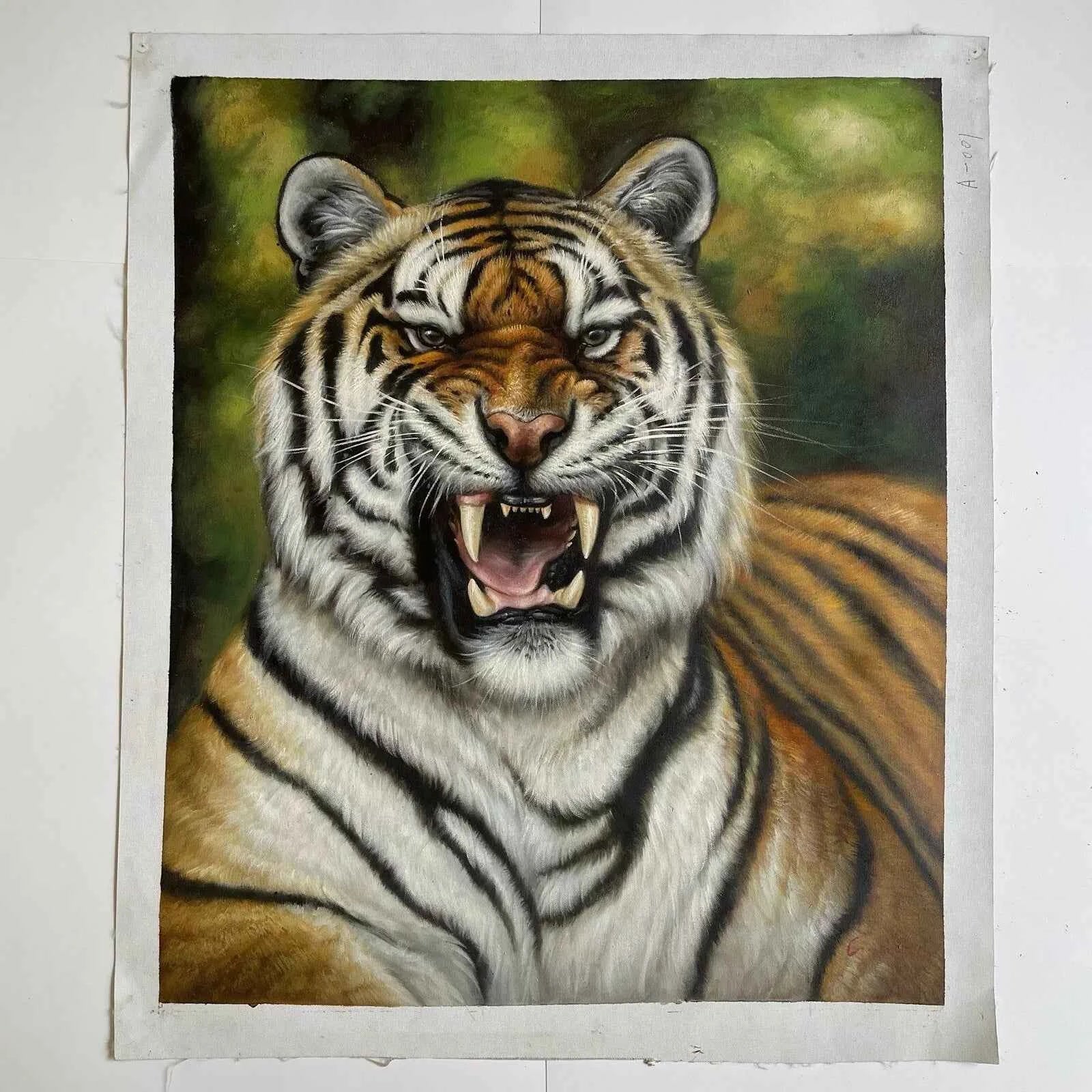 art-figuratif-animalier-tigre-menaçant-tableau-peinture-originale-huile-toile