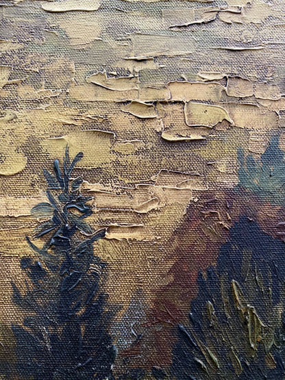 art-decoration-tableau-peinture-huile-toile-paysage-campagne-champ-d'après Van Gogh