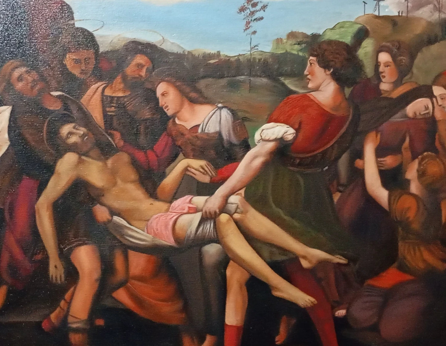 TABLEAU HUILE SUR TOILE RAFAEL SANZIO signé et estampillé art vintage