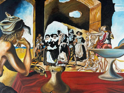 art-decoration-tableau-peinture-huile-toile-surrealisme-personnages-femme-nue