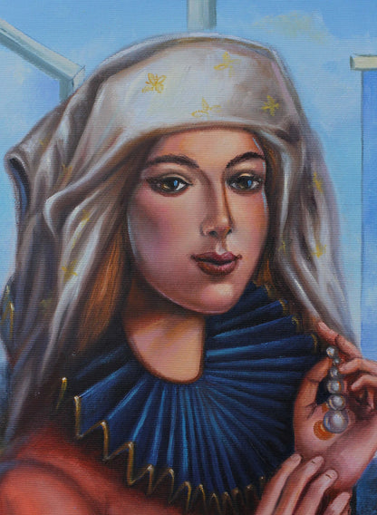 art-surréalisme-portrait-personnages-femme-homme-peinture-huile sur toile