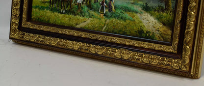 Tableau ancien, Vue sur l'île des femmes, copie d'après Josef Hofbauer (1948), huile