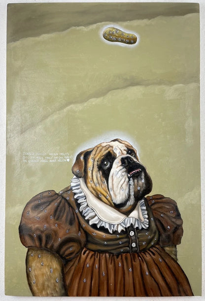 Tableau huile sur toile-d'après Donald Roller Wilson- chien-bulldog