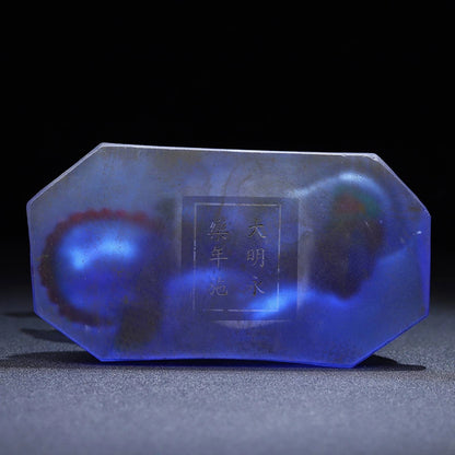 Ancienne statue chinoise en verre émaillé de Pékin sculpté malle d'éléphant dieu de la richesse