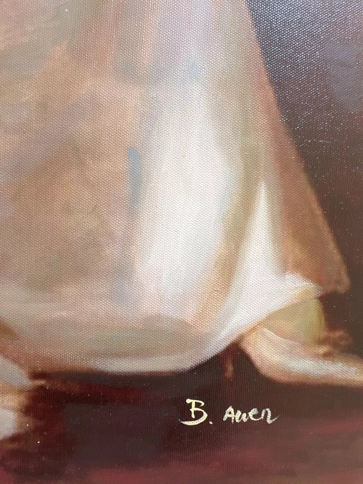 "Repos au piano - Peinture à l'huile originale sur toile