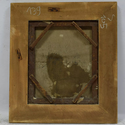 17ème siècle Peinture à l'huile: Jésus Couronné d'Épines