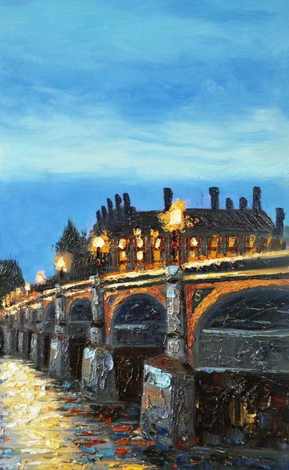 art-decoration-tableau-peinture-huile-toile-paysage-Londres-tamise-big ben