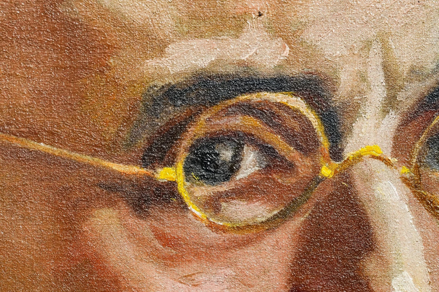 Tableau ancien huile encadré portrait frappant du pape Pie XII art catholique