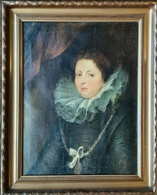 Portrait Peinture à l'huile dame Noble rousse