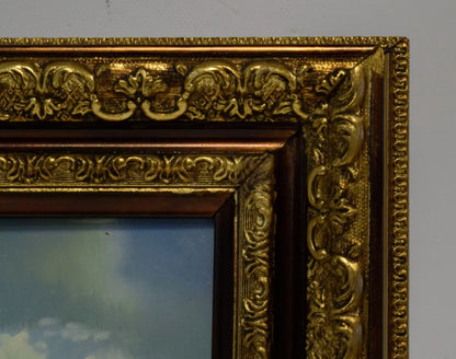 Tableau ancien, Vue sur l'île des femmes, copie d'après Josef Hofbauer (1948), huile