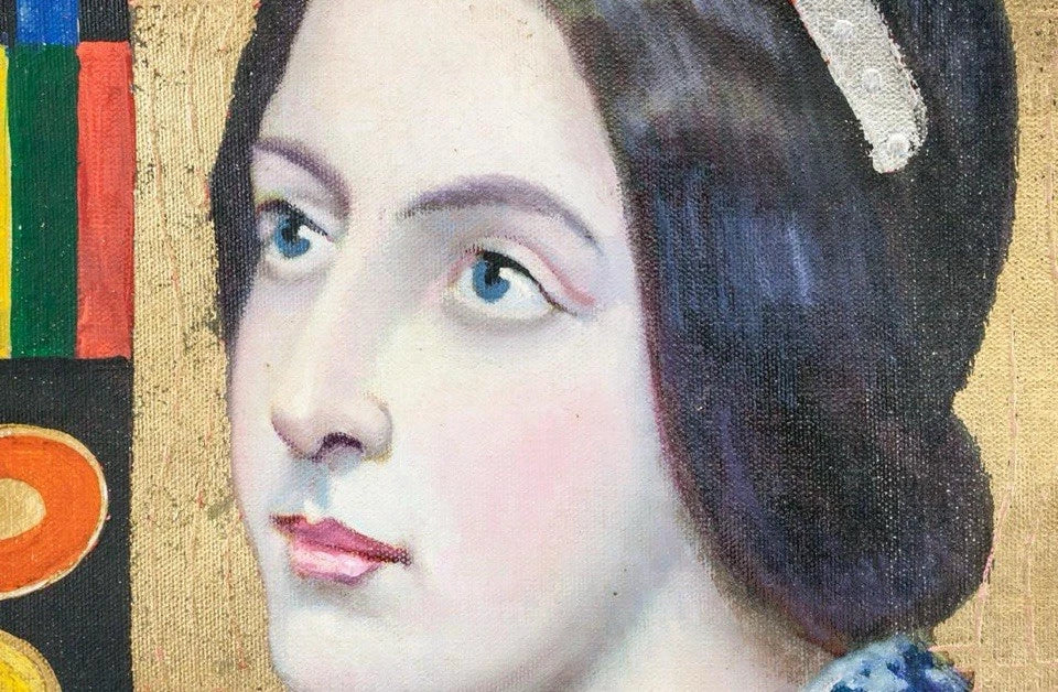 art-portrait-profil-feminin-femme-brune-peinture huile sur toile