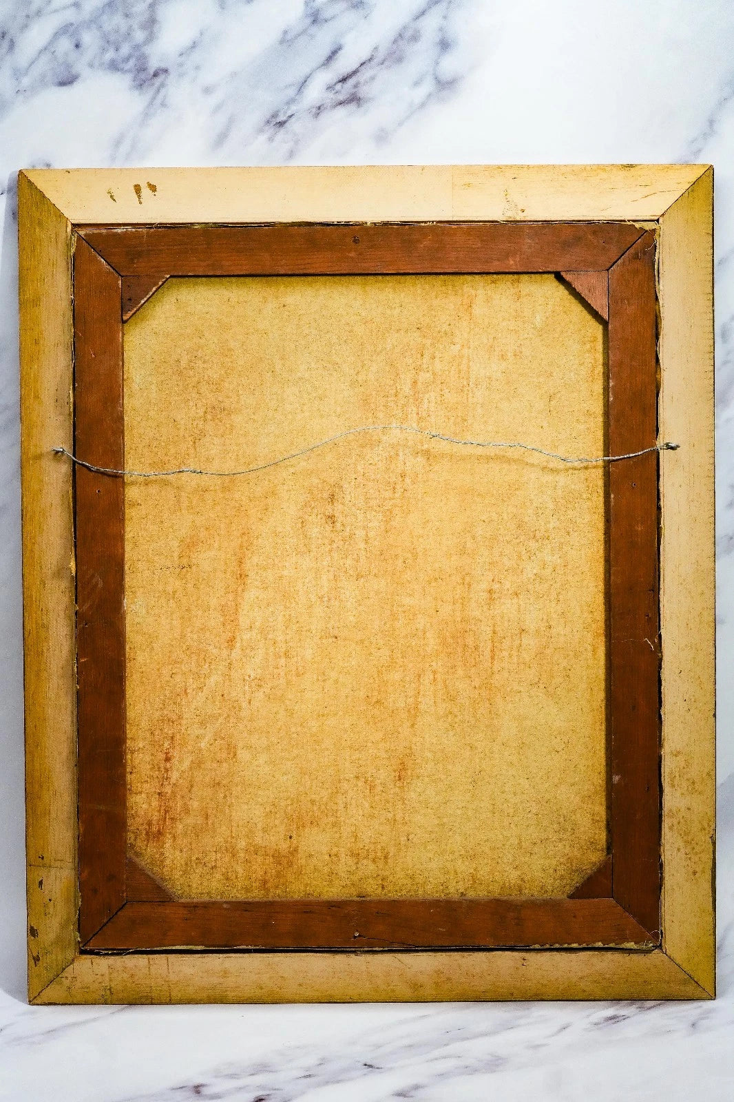 Tableau ancien huile encadré portrait frappant du pape Pie XII art catholique