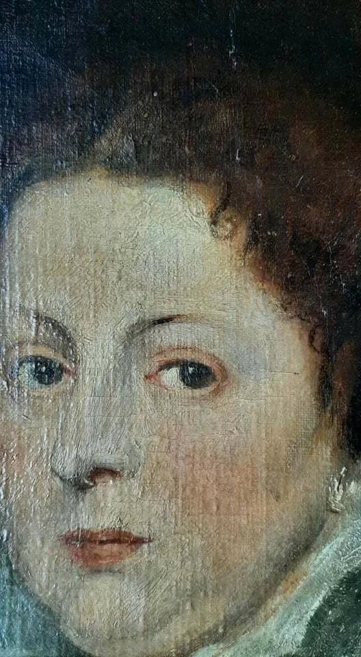 Portrait Peinture à l'huile dame Noble rousse