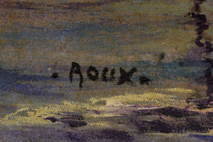 Vers 1920-1940 Tableau ancien, Venise à la tombée du crépuscule, huile, signée