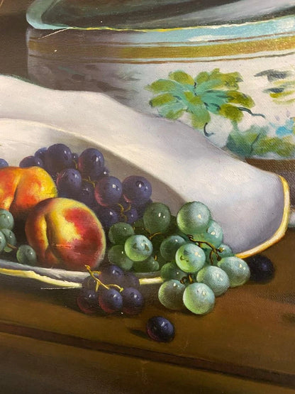 Peinture à l'huile peinte à la main sur toile - Bol de fruits de nature morte-50x60cm-24"x20"