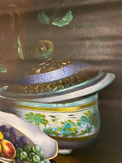 Peinture à l'huile peinte à la main sur toile - Bol de fruits de nature morte-50x60cm-24"x20"