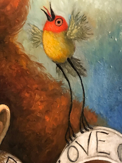 art-moderne-decoration-tableau-peinture-huile-toile-portrait-feminin-femme-rousse-poitrine-tetons