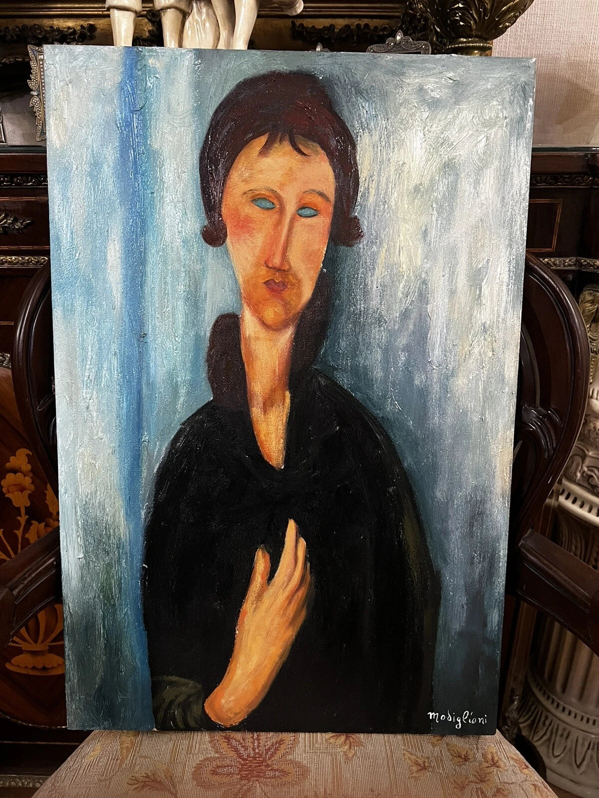 art-moderne-portrait-feminin-femme-lady-peinture-huile-toile