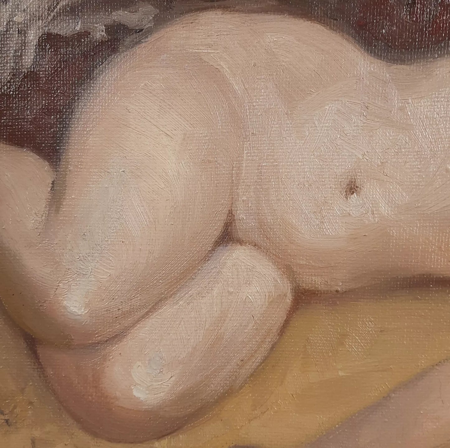 art-érotique-peinture-huile sur toile-originale-femme-endormie-nue