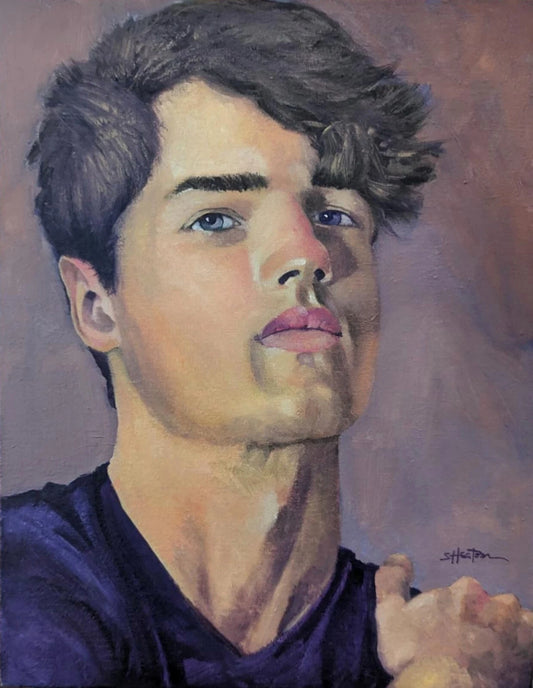 art-decoration-tableau-peinture-huile-panneau-portrait-masculin-jeune-homme