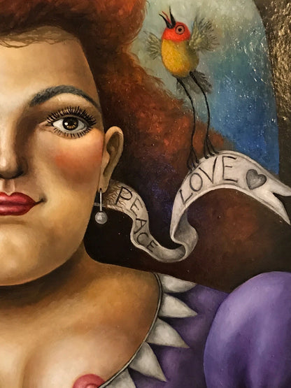 art-moderne-decoration-tableau-peinture-huile-toile-portrait-feminin-femme-rousse-poitrine-tetons